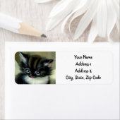 Vintage Schwarz-Weiß-Kätzchen-Stickerei (Insitu)