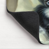 Vintage Schwarz-Weiß-Kätzchen-Stickerei Mousepad (Ecke)