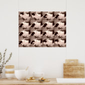 Vintage Schwarz-Weiß-Katze Poster (Küche)