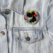 Vintage Schwarz-Weiß-Kittenmalerei Button (Beispiel)
