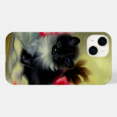 Vintage Schwarz-Weiß-Kittenmalerei Case-Mate iPhone Hülle (Rückseite (Horizontal))