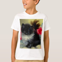 Vintage Schwarz-Weiß-Kittenmalerei