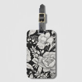 Vintage Schwarz-Weiß-Klassik Gepäckanhänger (Vorderseite Vertikal)