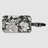 Vintage Schwarz-Weiß-Klassik Gepäckanhänger (Vorderseite (Horizontal))