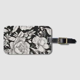 Vintage Schwarz-Weiß-Klassik Gepäckanhänger