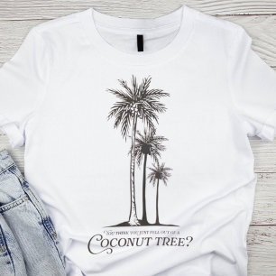 Vintage Schwarz-Weiß-Kokosbaum-Grafik T-Shirt