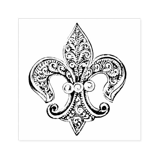 Vintage Schwarz-Weiß-Lacy-Lilie Gummistempel (Prägung)