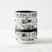 Vintage Schwarz-Weiß-Landtoilette Tasse (Zentrum)