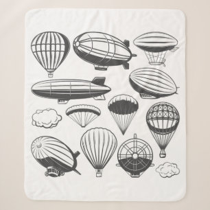 Vintage Schwarz-Weiß-Luftschiff-Schaltplan Sherpadecke