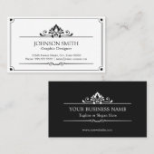 Vintage Schwarz-Weiß-Minimal Visitenkarte (Vorne/Hinten)