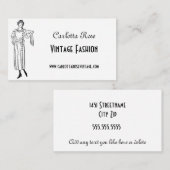 Vintage Schwarz-Weiß-Mode Visitenkarte (Vorne/Hinten)