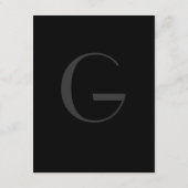 Vintage Schwarz-Weiß-Monogramm-Richtkarte Begleitkarte (Rückseite)