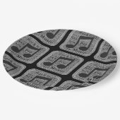 Vintage Schwarz-Weiß-Musik Genres Pappteller (Schrägansicht)