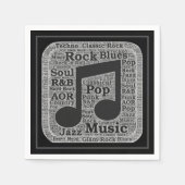 Vintage Schwarz-Weiß-Musik Genres Serviette (Vorderseite)