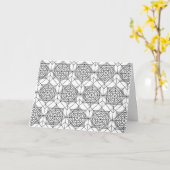 Vintage Schwarz-Weiß-Musterpatrone Karte (Gelbe Blume)