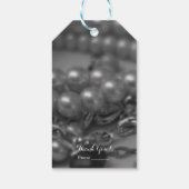 Vintage Schwarz-Weiß-Perlen Chic Hochzeit Geschenkanhänger (Rückseite)