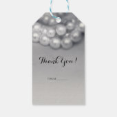 Vintage Schwarz-Weiß-Perlen Chic Hochzeit Geschenkanhänger (Rückseite)