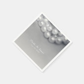 Vintage Schwarz-Weiß-Perlen Chic Hochzeit Serviette (Ecke)