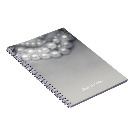 Vintage Schwarz-Weiß-Perlen Chic Notizblock (Rechte Seite)