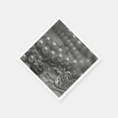 Vintage Schwarz-Weiß-Perlen Hochzeit Serviette (Ecke)