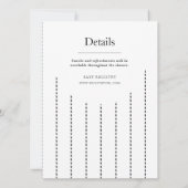 Vintage Schwarz-Weiß-Pinstripe-Dusche Einladung (Rückseite)