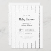Vintage Schwarz-Weiß-Pinstripe-Dusche Einladung (Vorne/Hinten)