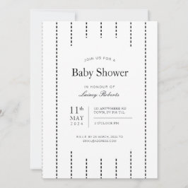 Vintage Schwarz-Weiß-Pinstripe-Dusche Einladung