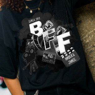 Vintage Schwarz-Weiß-Retro-Film-BFF-Fotos hinzufüg T-Shirt