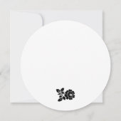 Vintage Schwarz-Weiß-Rosa-Kranz-Hochzeit Einladung (Rückseite)