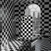 Vintage Schwarz-Weiß-Schachbretthaube Case-Mate iPhone Hülle