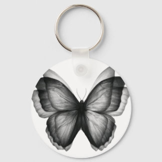 Vintage Schwarz-Weiß-Schmetterling Schlüsselanhänger