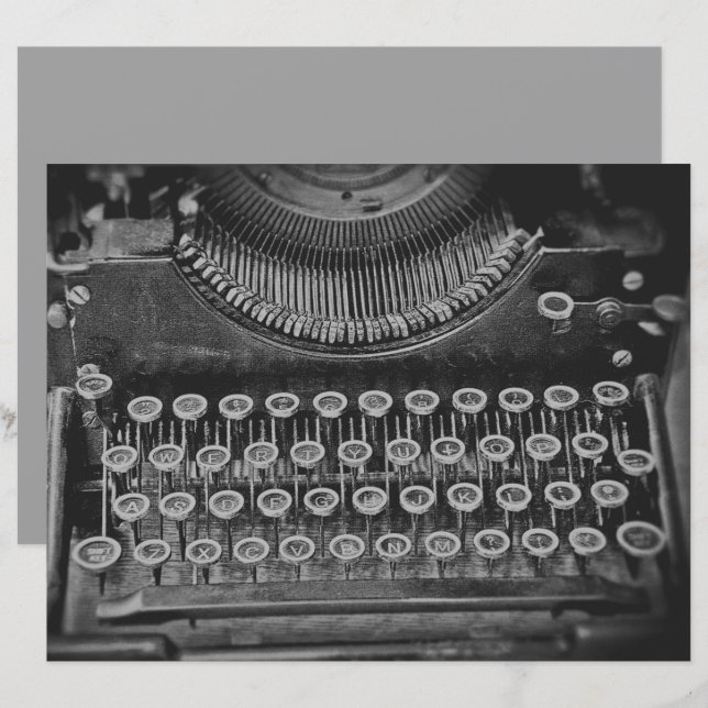 Vintage Schwarz-Weiß-Schreibmaschine (Vorne/Hinten)