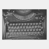 Vintage Schwarz-Weiß-Schreibmaschine Geschenkpapier Set (Vorderseite)