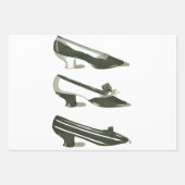 Vintage Schwarz-Weiß-Schuhe Geschenkpapier Set (Vorderseite 3)