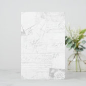 Vintage Schwarz-Weiß-Shabby-Chic-Schreibwaren Briefpapier (Stehend Vorderseite)
