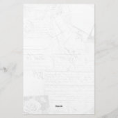 Vintage Schwarz-Weiß-Shabby-Chic-Schreibwaren Briefpapier (Rückseite)