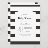 Vintage Schwarz-Weiß-Streifen-Dusche Einladung (Vorne/Hinten)