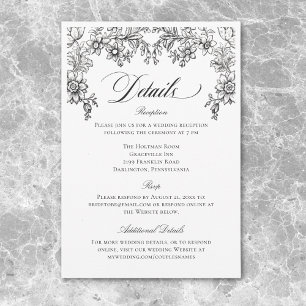 Vintage Schwarz-Weiß-Tapisserie Begleitkarte