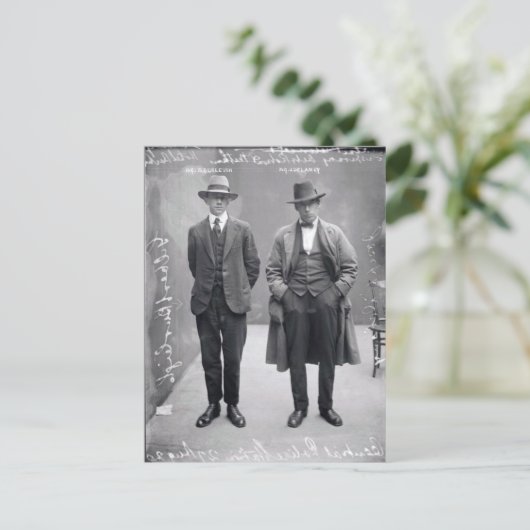 Vintage Schwarz-Weiß-Tasse Postkarte (Stehend Vorderseite)