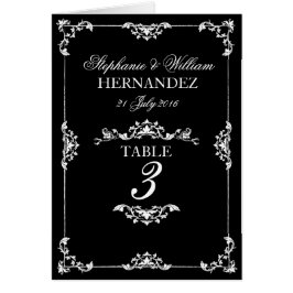 Vintage Schwarz-Weiß-Tischnummer