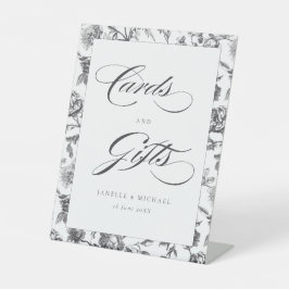 Vintage Schwarz-Weiß-Toile-Karten und Geschenkguts Sockelschild