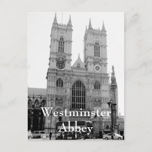 Vintage Schwarz-Weiß-Westminster-Abtei Postkarte