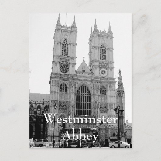 Vintage Schwarz-Weiß-Westminster-Abtei Postkarte (Vorderseite)