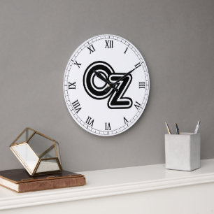 Vintage Schwarz-Weiß-Zauberer von Oz-Märchen Große Wanduhr