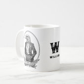 Vintage Schwarz-weiße Adlerillustration I Voted Ta Kaffeetasse (Vorderseite Links)