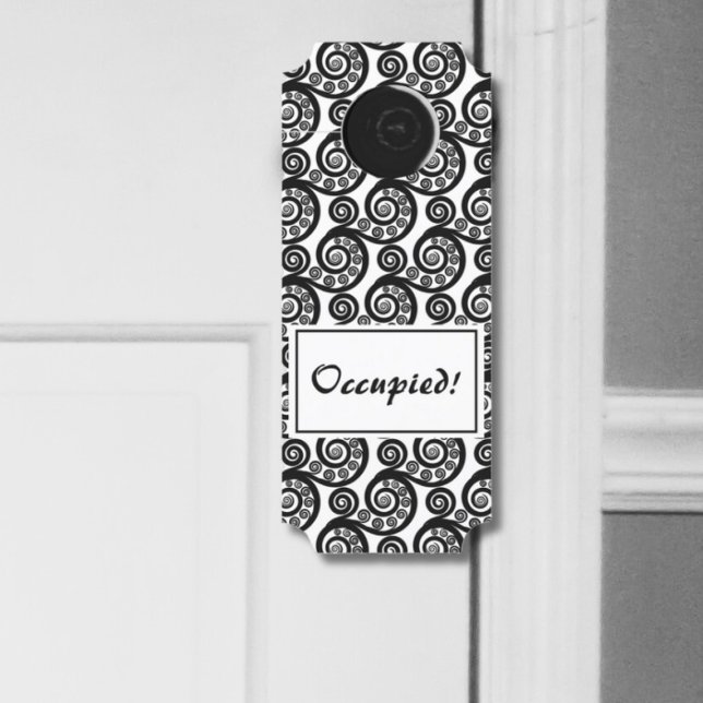 Vintage schwarz-weiße Botanische Heckscheibe Türanhänger (Vintage Black & White Botanical Fern Leaf Door Hanger)