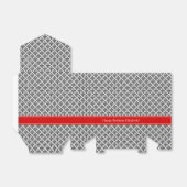 Vintage Schwarz-weiße Damaske #3 Rote Bezeichnung Geschenkschachtel (Ungefaltet)