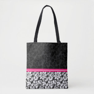 Vintage, schwarz-weiße Damaskus Tasche
