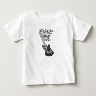 Vintage schwarz-weiße Gitarre für Gitarrist Baby T-shirt