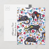 Vintage Schwarz-weiße Katzen Halloween Gothic Postkarte (Vorne/Hinten)